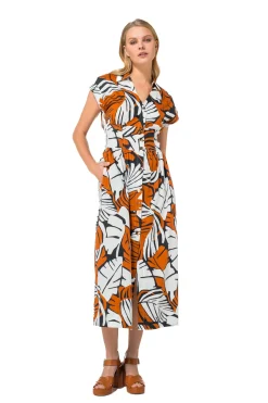 Femmes Caroline Biss Robes*1101-39 / Robe Midi En Coton