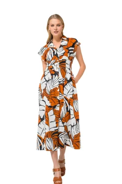 Femmes Caroline Biss Robes*1101-39 / Robe Midi En Coton