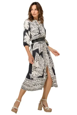 Femmes Caroline Biss Robes*1159-19 / Robe Midi Fluide