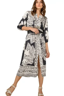 Femmes Caroline Biss Robes*1159-19 / Robe Midi Fluide