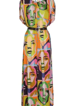 Femmes Caroline Biss Robes*1142-79 / Robe Midi Fluide Pop-Art