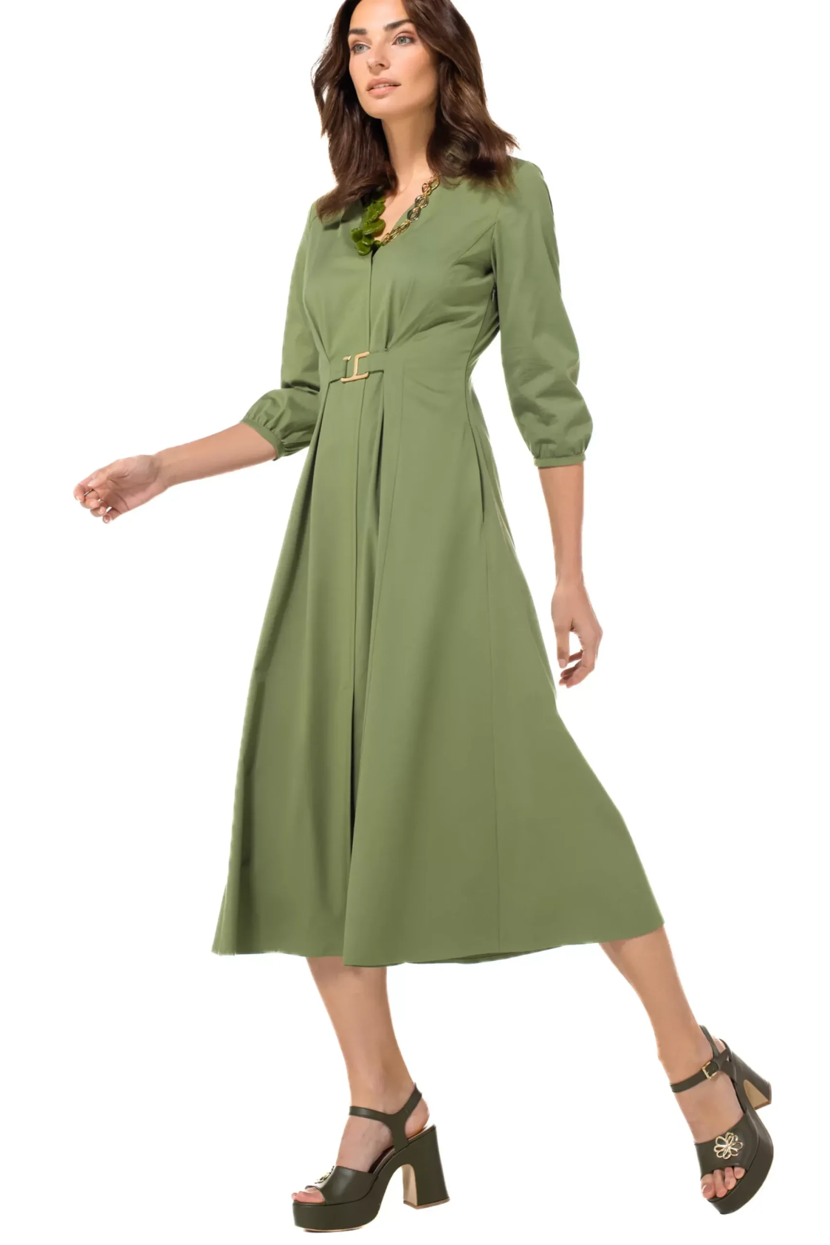 Femmes Caroline Biss Robes*1167-60 / Robe Midi Legere Avec Stretch