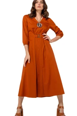 Femmes Caroline Biss Robes*1167-35 / Robe Midi Legerement Ajustee Avec Stretch