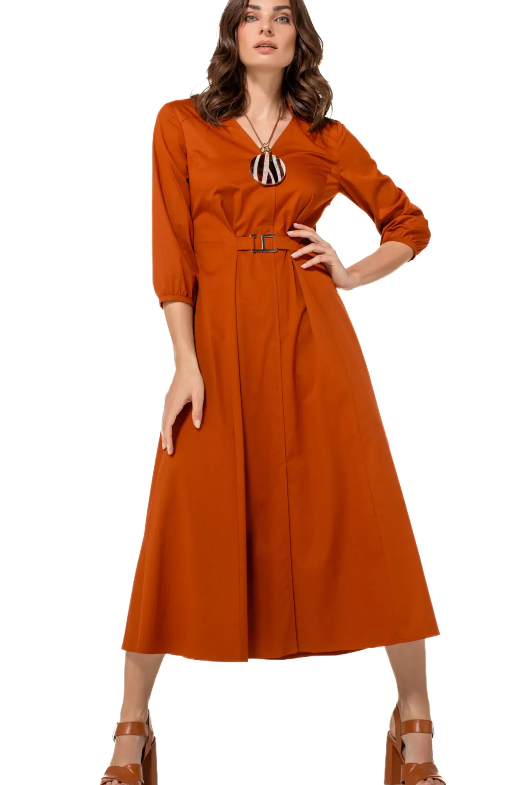 Femmes Caroline Biss Robes*1167-35 / Robe Midi Legerement Ajustee Avec Stretch