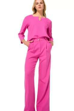 Femmes Caroline Biss Pantalon*1582-73 / Robe Pantalon Confortable, Jambe Droite, Taille Moyenne