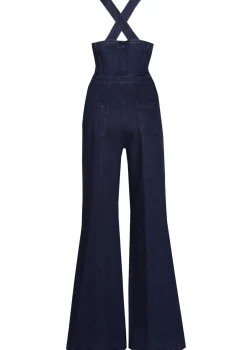 Femmes Caroline Biss Pantalon*1514-23 / Salopette Confortable En Jeans, Jambe Large