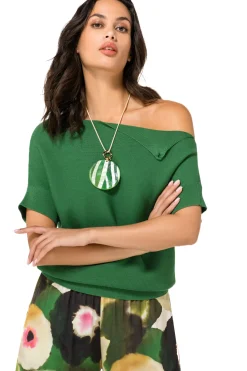 Femmes Caroline Biss Tire*1246-62 / Top En Maille Fine Effet Epaule