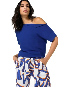 Femmes Caroline Biss Tire*1246-26 / Top En Maille Fine Effet Epaule
