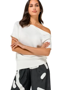 Femmes Caroline Biss Tire*1246-91 / Top En Maille Fine Effet Epaule